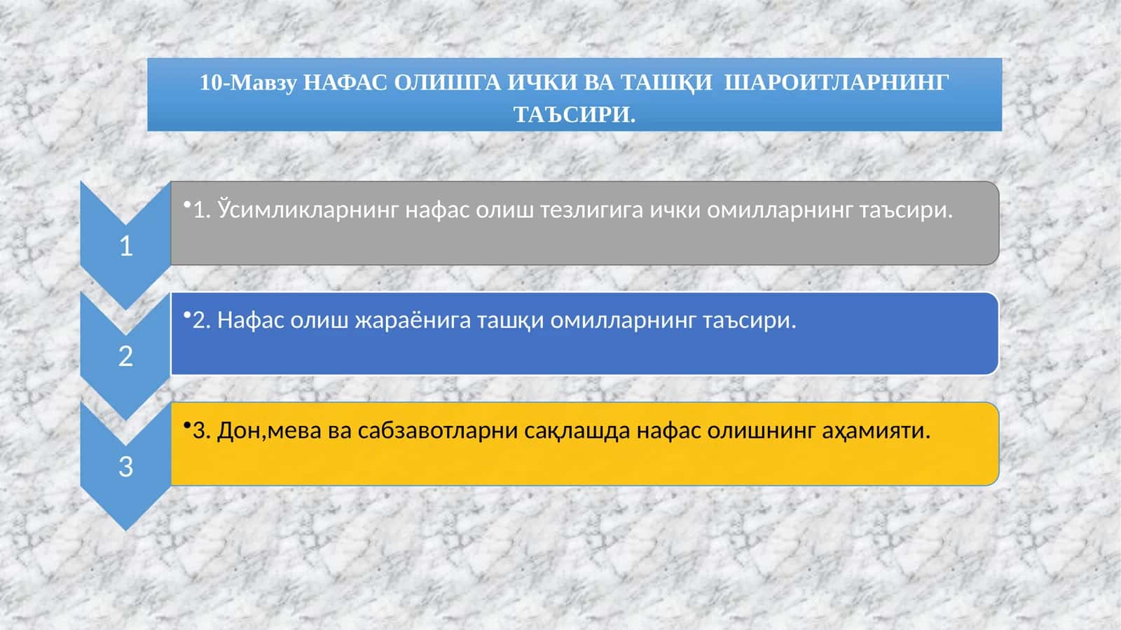 НАФАС ОЛИШГА ИЧКИ ВА ТАШҚИ ШАРОИТЛАРНИНГ ТАЪСИРИ