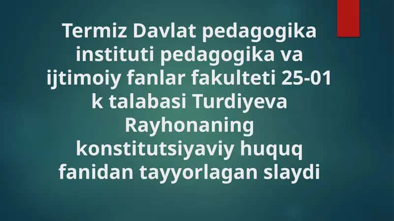 Fuqarolarning qonun oldida tengligi konstitutsiyaviy tamoyili