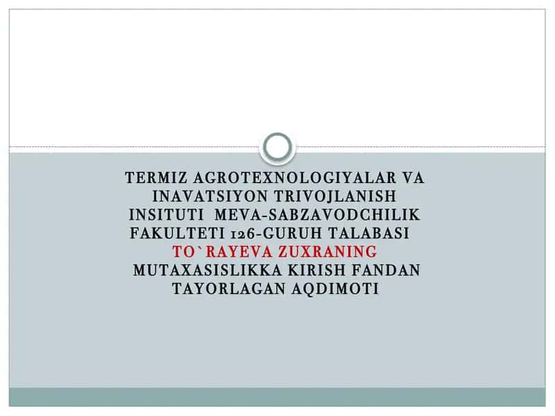 Sharob tayyorlash texnologiyasi