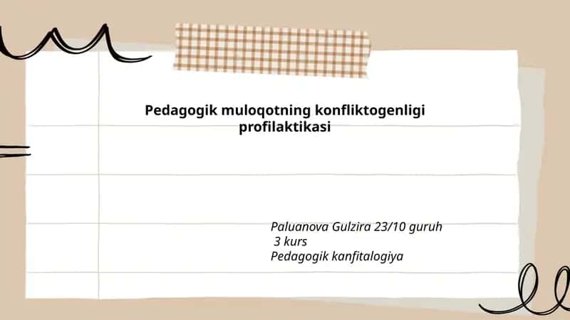 Pedagogik muloqotning konfliktogenligi profilaktikasi