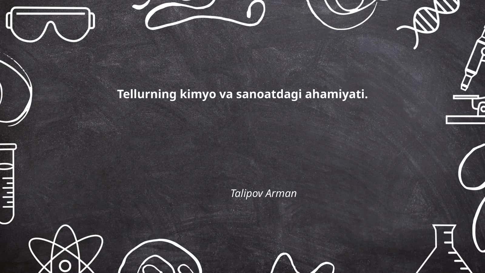 Tellurning kimyo va sanoatdagi ahamiyati