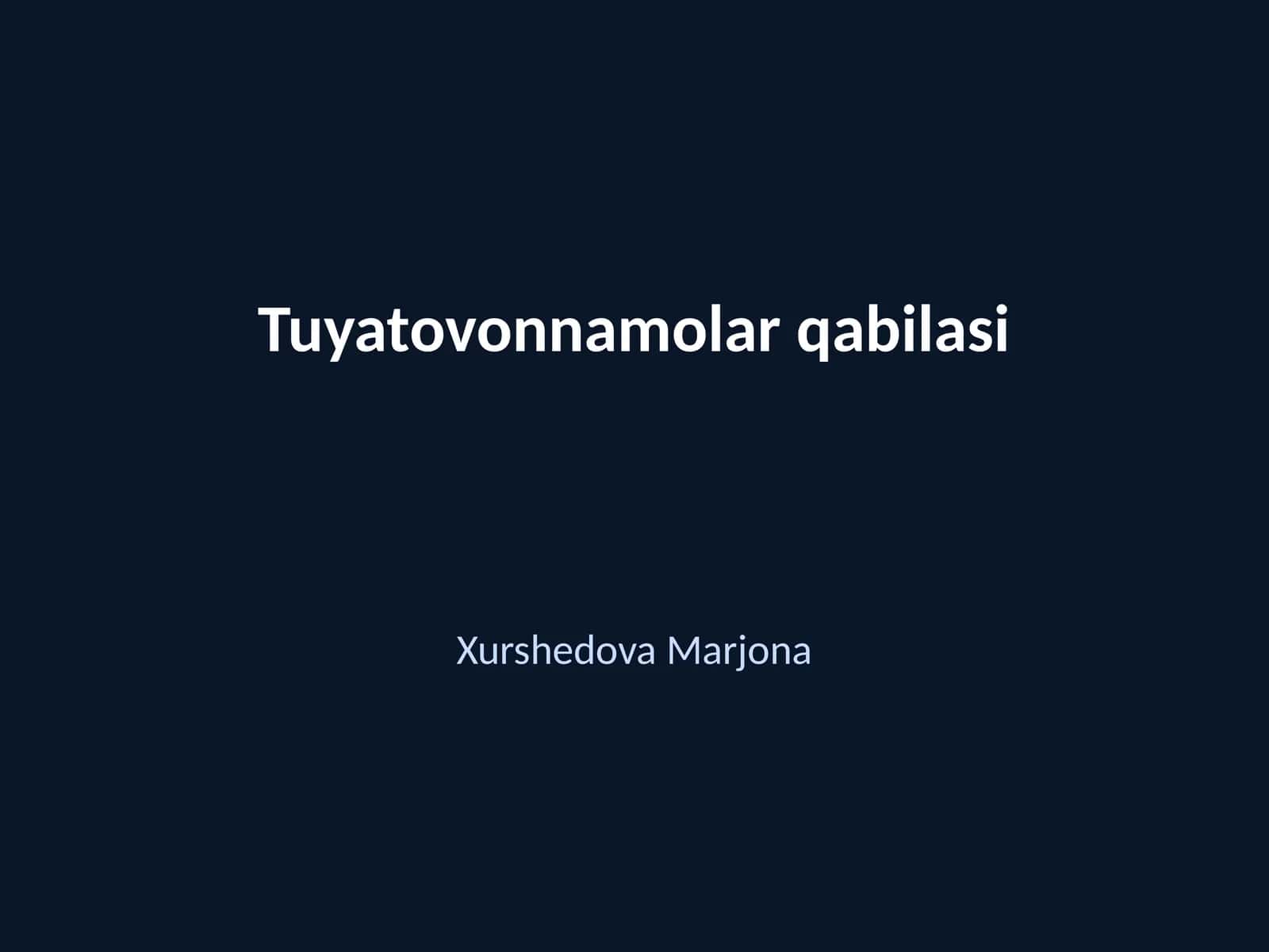 Tuyatovonnamolar qabilasi