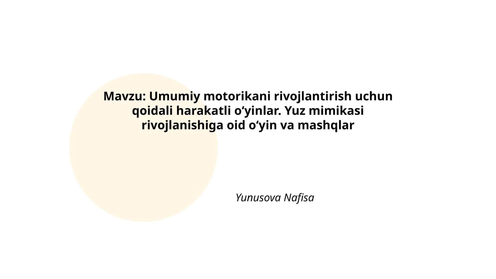 Umumiy motorikani rivojlantirish uchun qoidali harakatli o‘yinlar