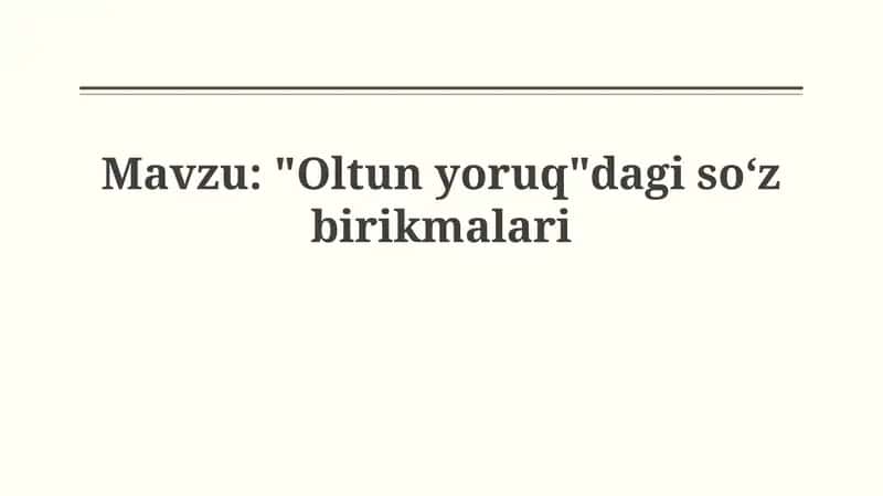 "Oltin Yorug'"dagisoʻzbirikmalari