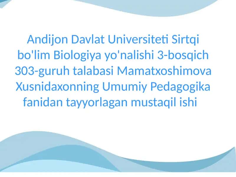 Ilmiy dunyoqarashni shakillantirish va o'quvchilarni aqliy tarbiyalash