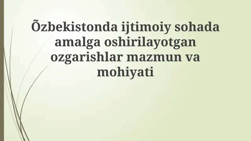 Ijtimoiy islohotlar mohiyati