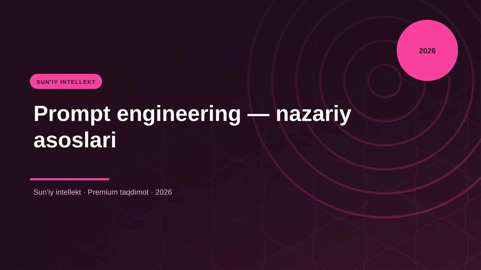Prompt engineering - nazariy asoslari