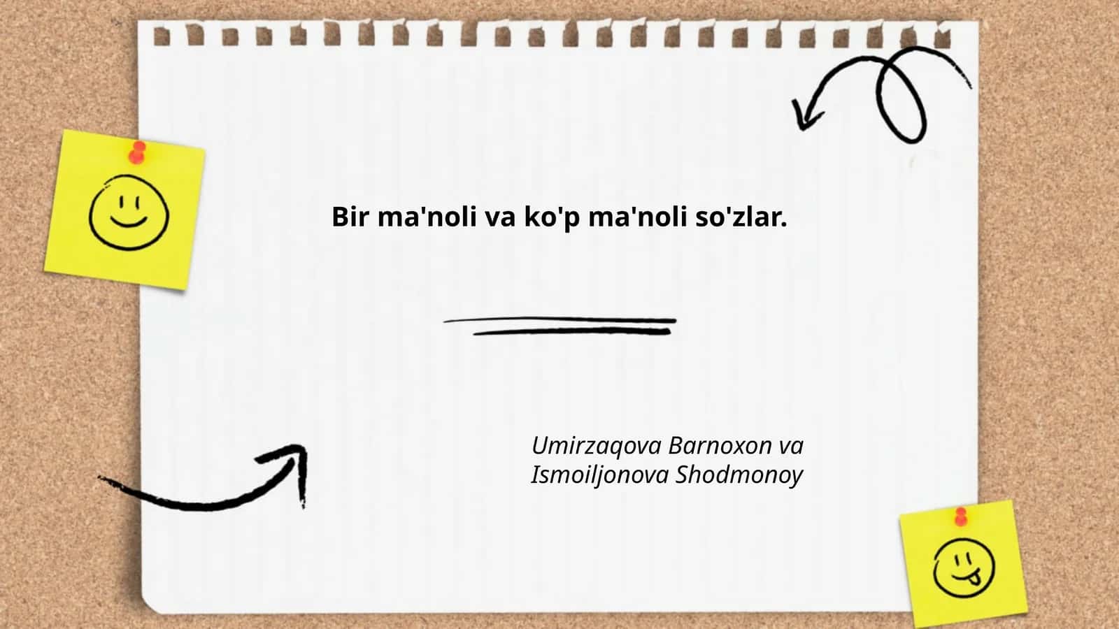 Bir ma'noli va ko'p ma'noli so'zlar