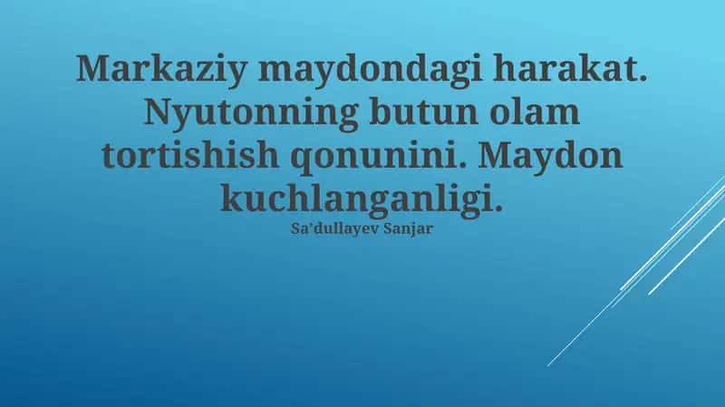 Nyutonning Umumiy Gravitatsiya Qonuni