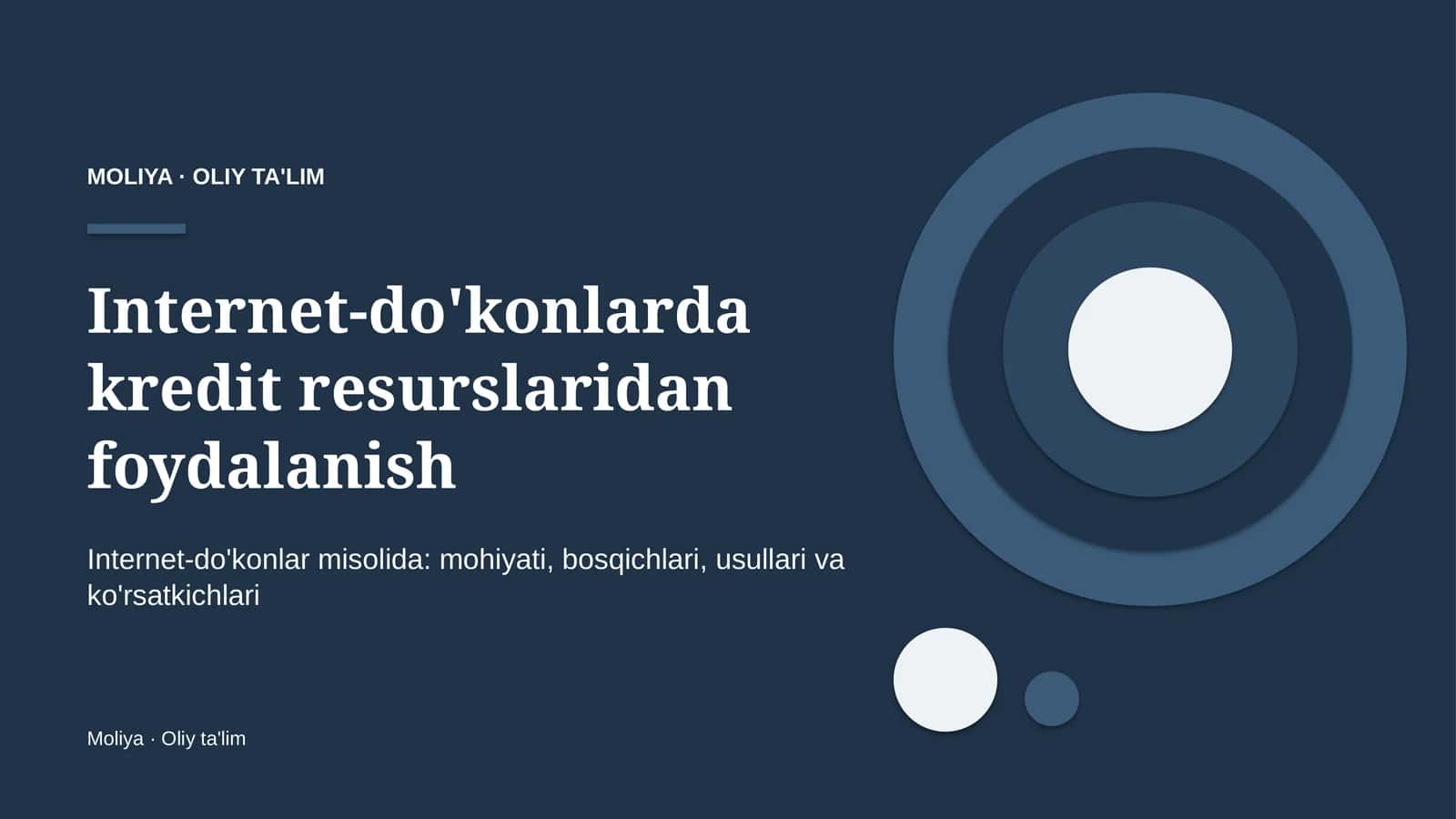 Internet-do'konlarda kredit resurslaridan foydalanish
