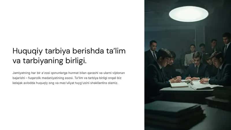 Huquqiy tarbiyaning ahamiyati