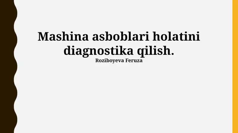Elektr tizimlarining diagnostikasi