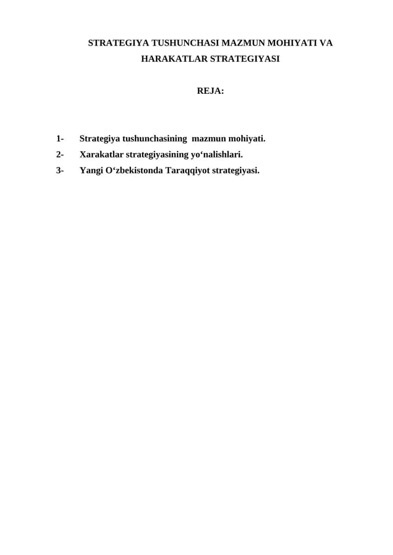 Harakatlar strategiyasi