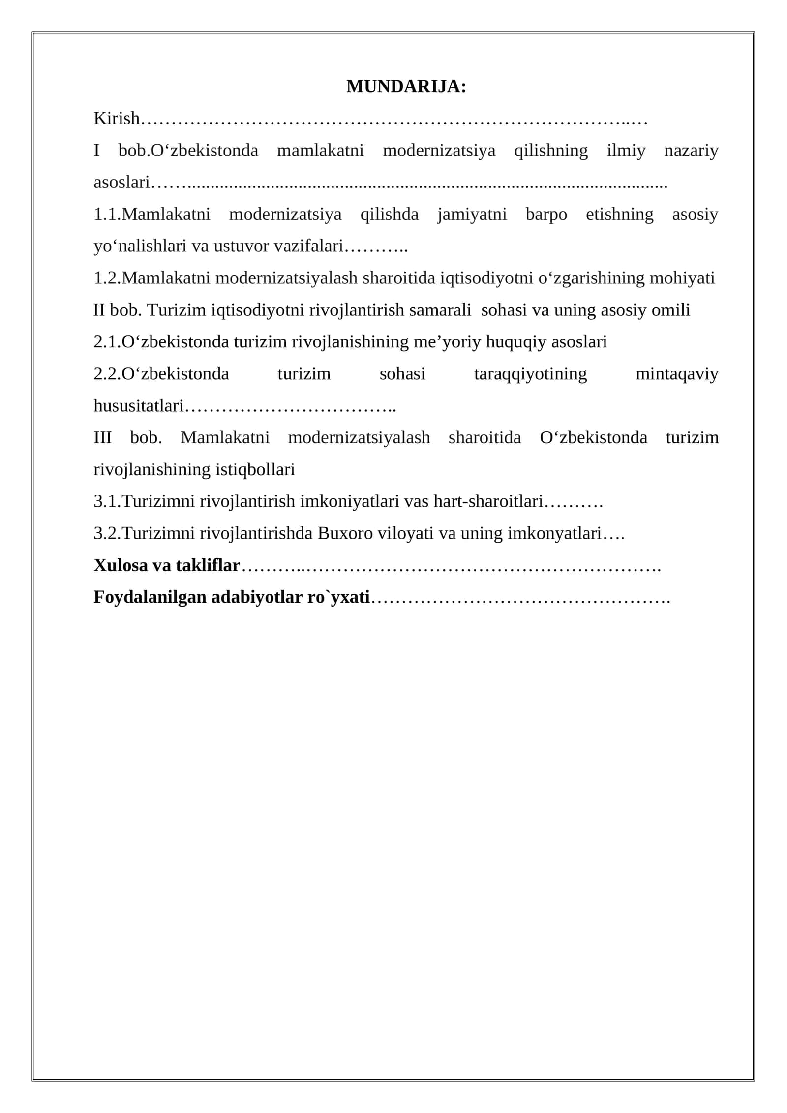 O‘zbekistonda mamlakatni modernizatsiya qilishning ilmiy nazariy asoslari