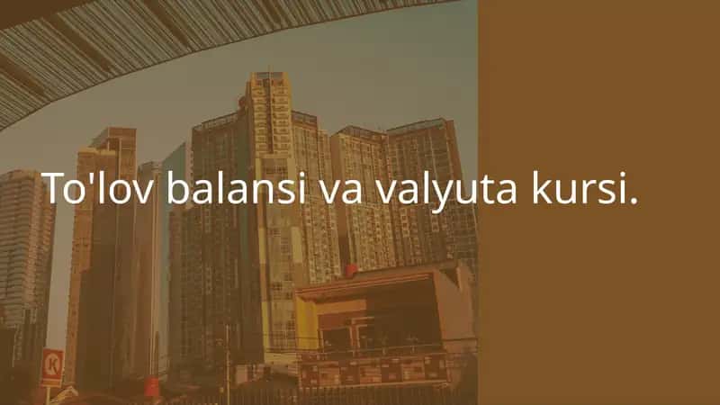 To'lov balansi va valyuta kursi.