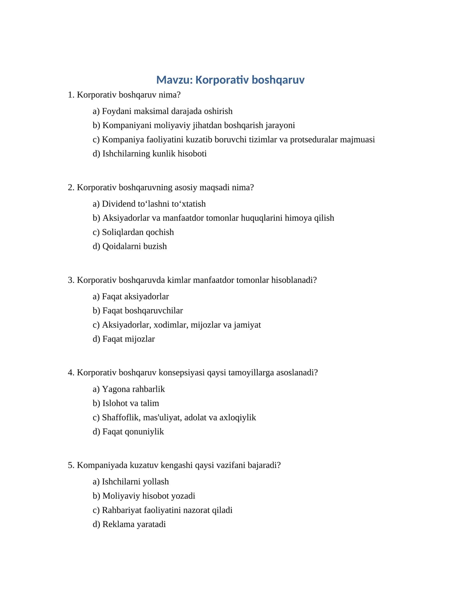 Korporativ boshqaruv