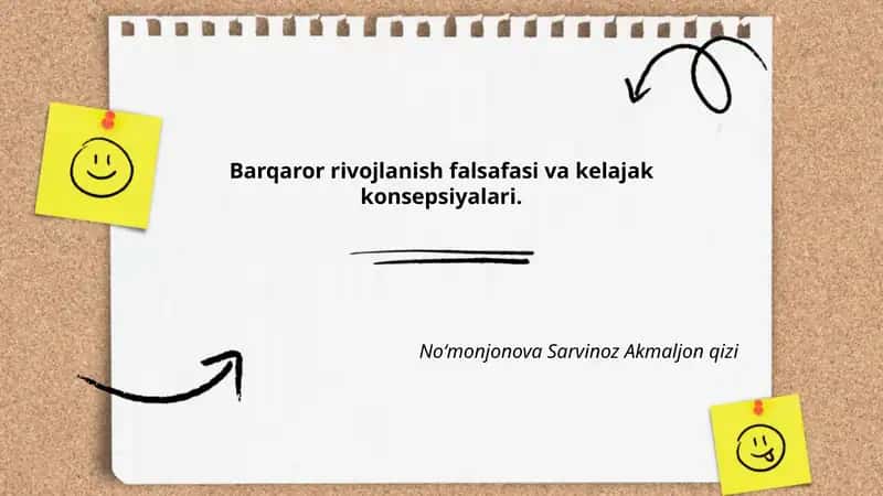 Barqaror rivojlanish falsafasi va kelajak konsepsiyalari