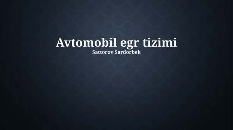 EGR Tizimi
