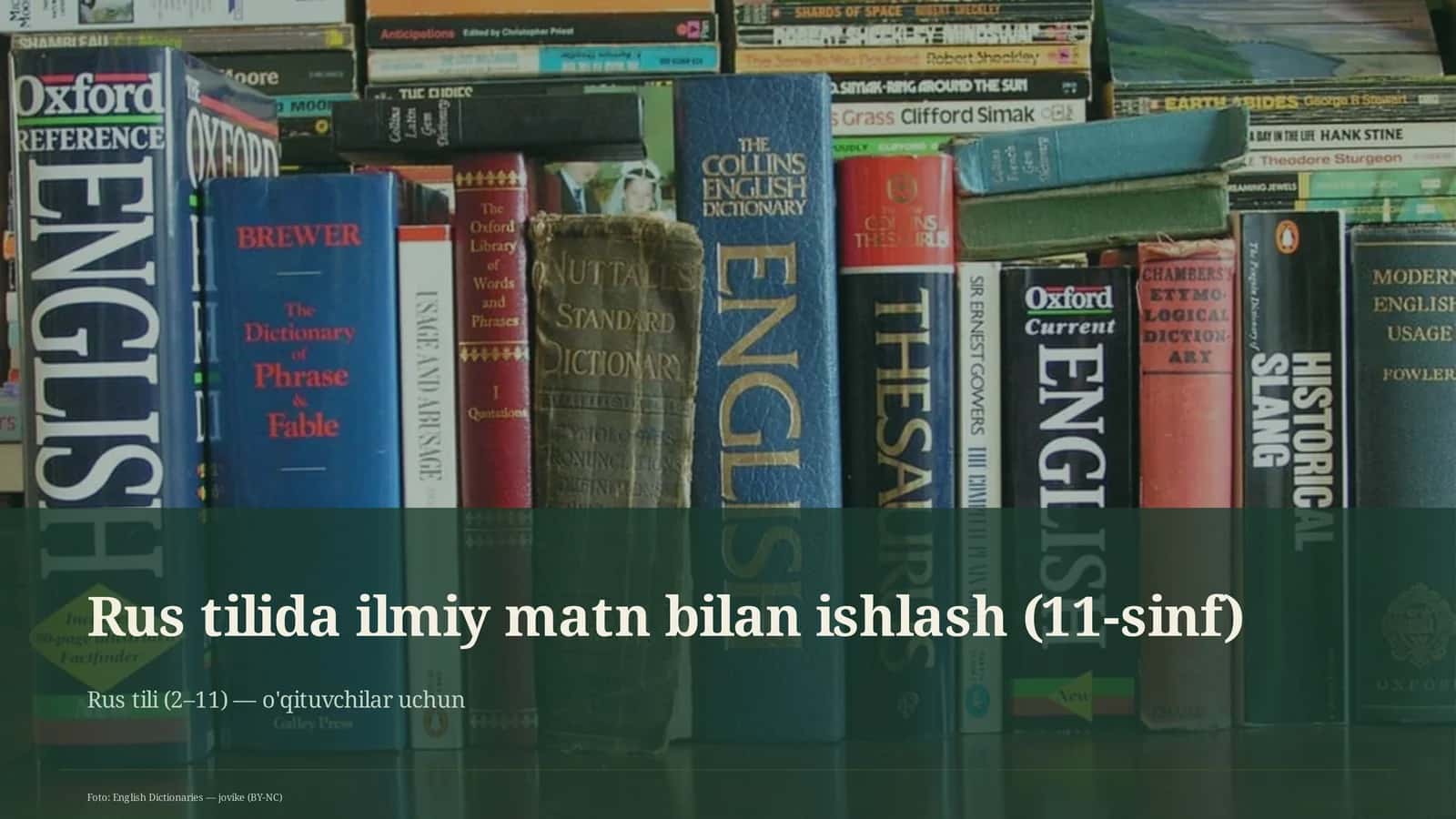 Rus tilida ilmiy matn bilan ishlash (11-sinf)