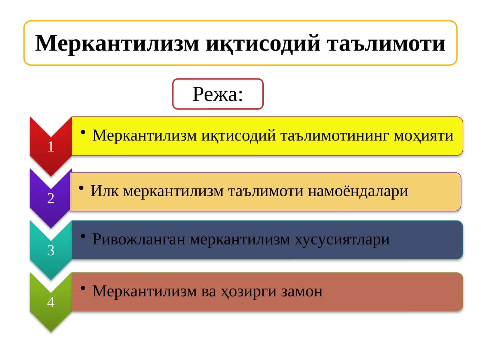 Меркантилизм иқтисодий таълимоти