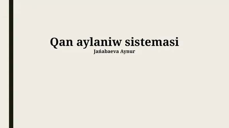 Qan aylaniw sistemasi