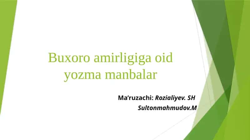 Buxoro amirligiga oid yozmalar