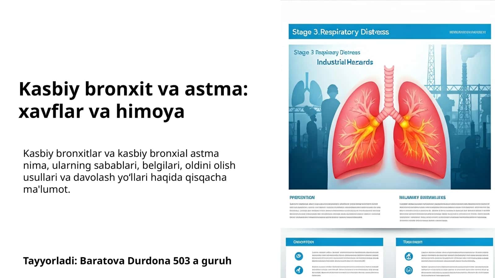 Kasbiy bronxit va astma: xavflar va himoya