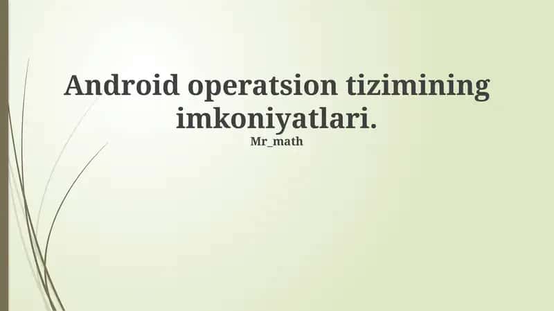 Android operatsion tizimi
