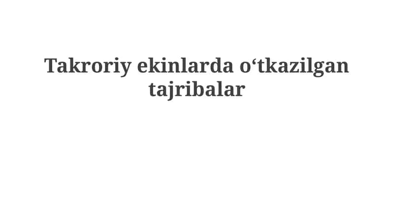 Takroriy ekinlar