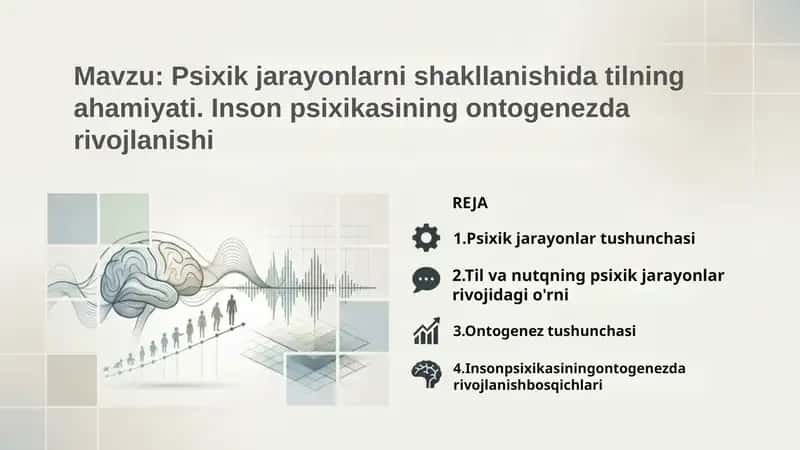 Psixik jarayonlar tushunchasi