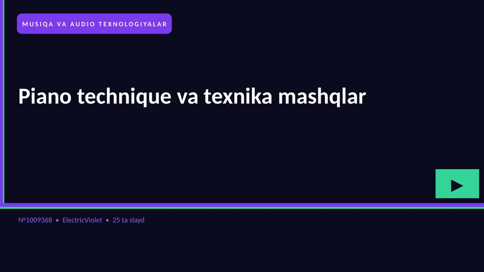 Piano technique va texnika mashqlar