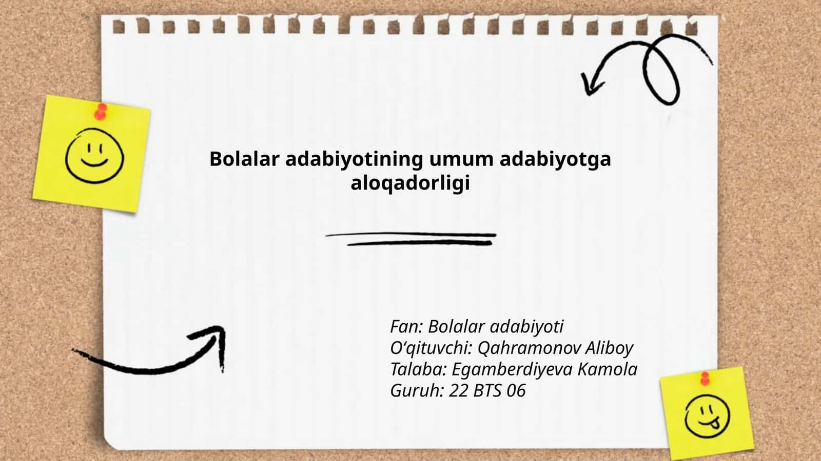 Bolalar adabiyotining umum adabiyotga aloqadorligi