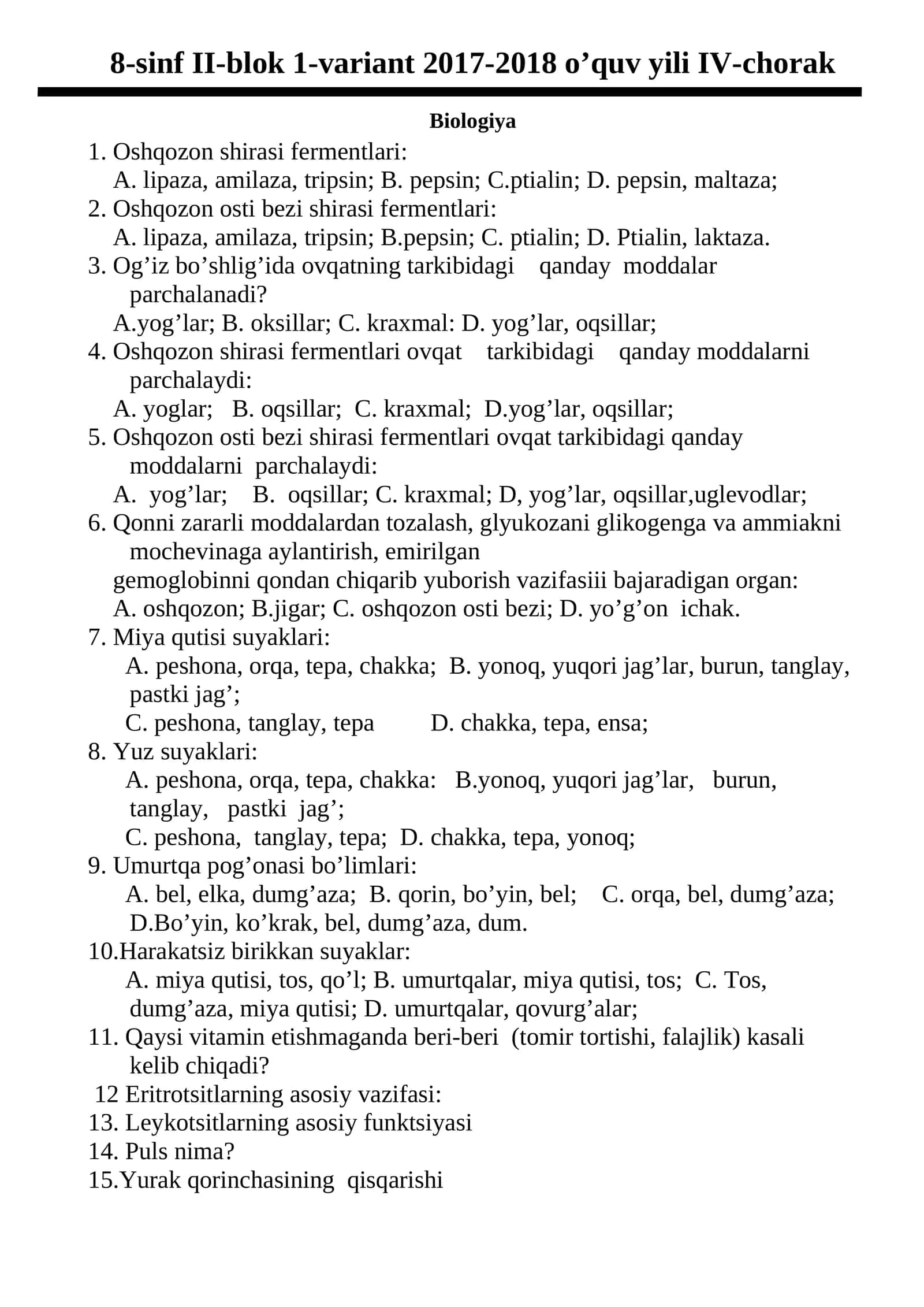 Oshqozon shirasi fеrmеntlari