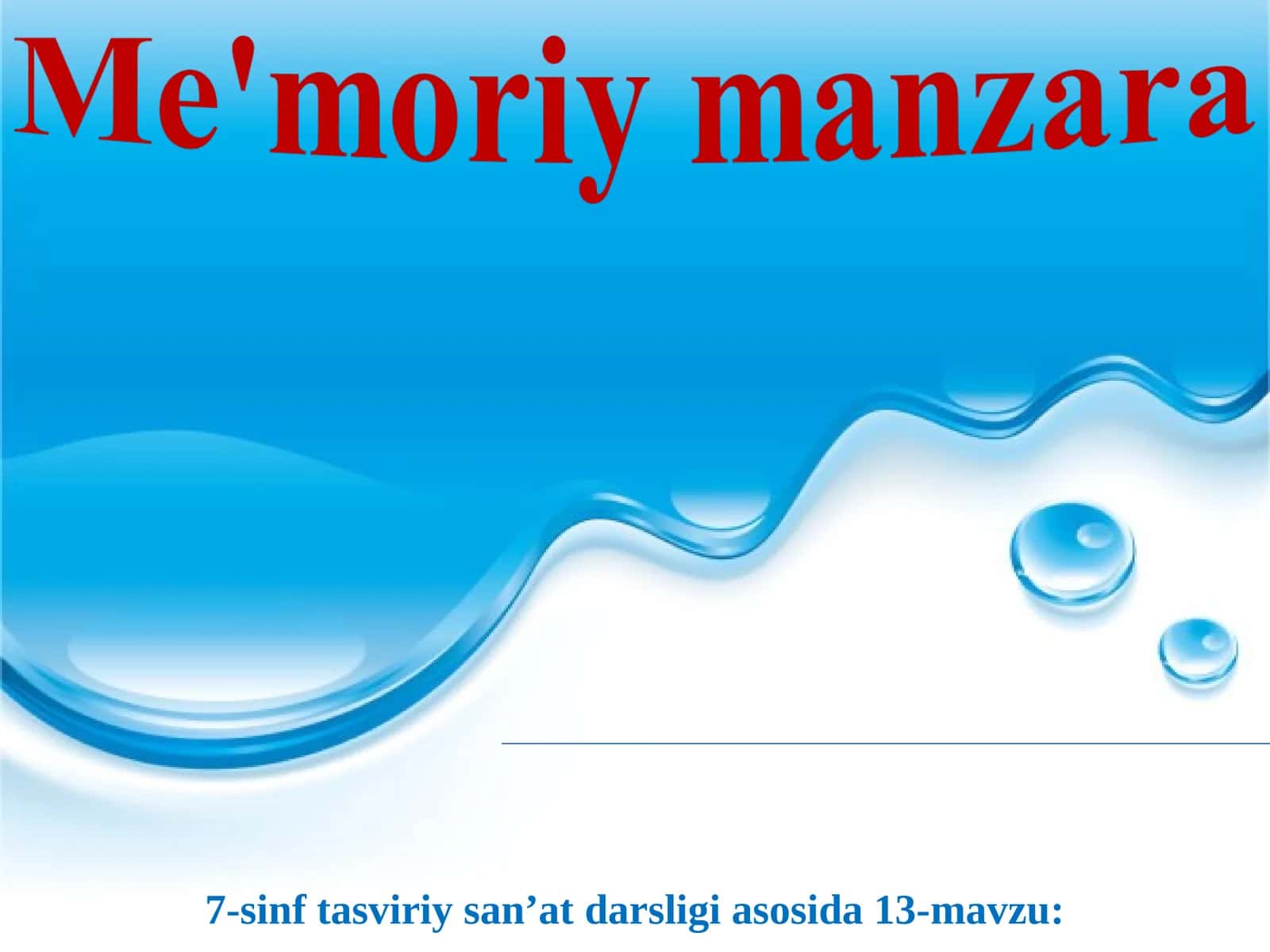 13-mavzu: Tasviriy san'atning rur va janrlari ichida manzara janri