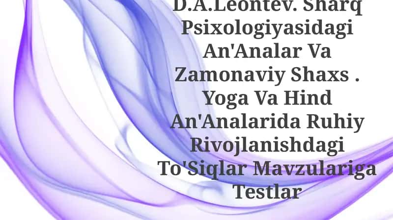 Rus Psixologiyasidagi Zamonaviy Shaxs Nazariyalari, Sharq Psixologiyasidagi An'Analar Va Zamonaviy Shaxs