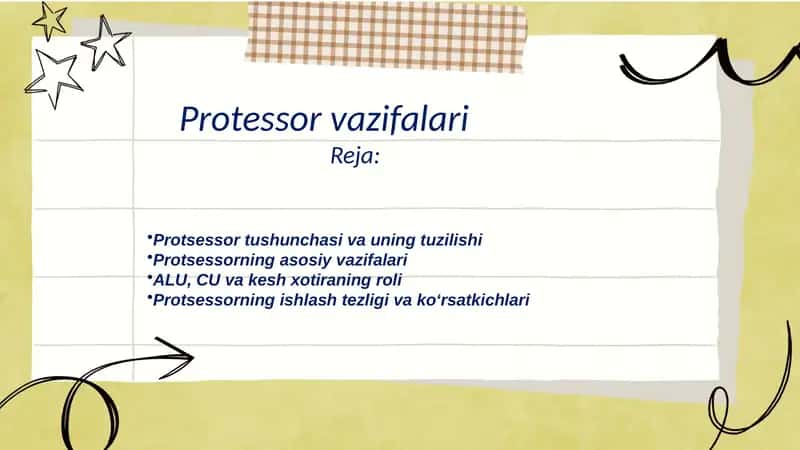 Protsessor vazifalari