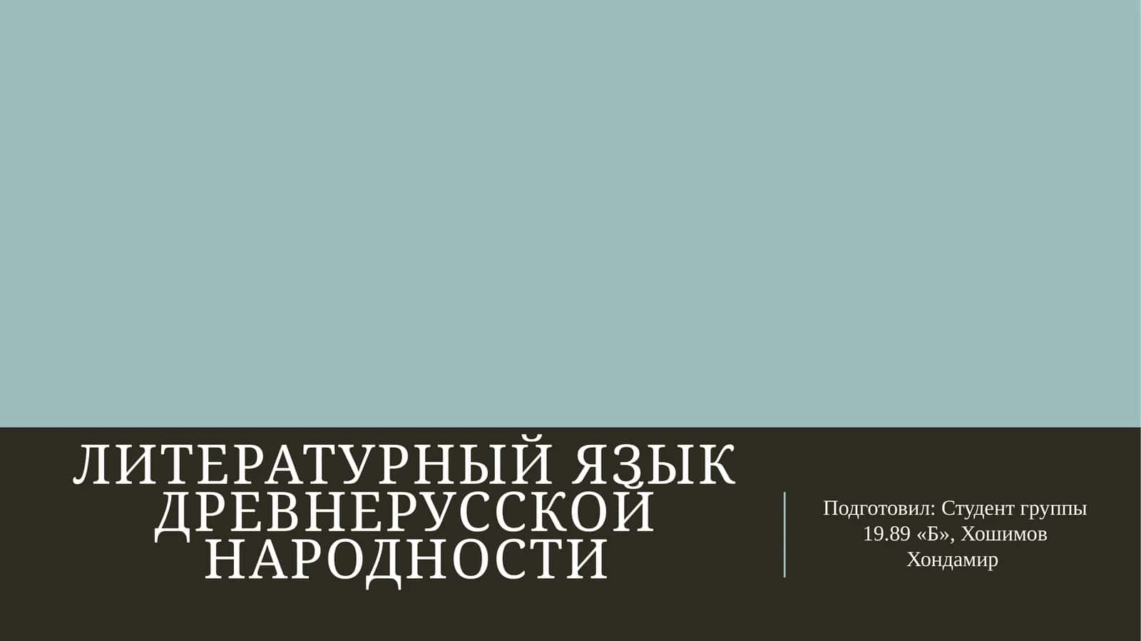 Литературный язык древнерусской народности