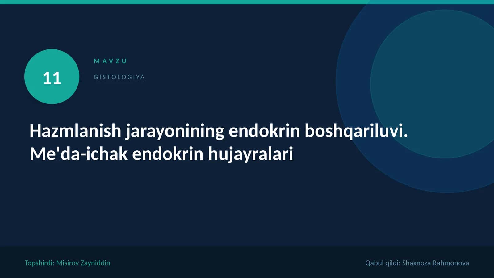 Hazmlanish jarayonining endokrin