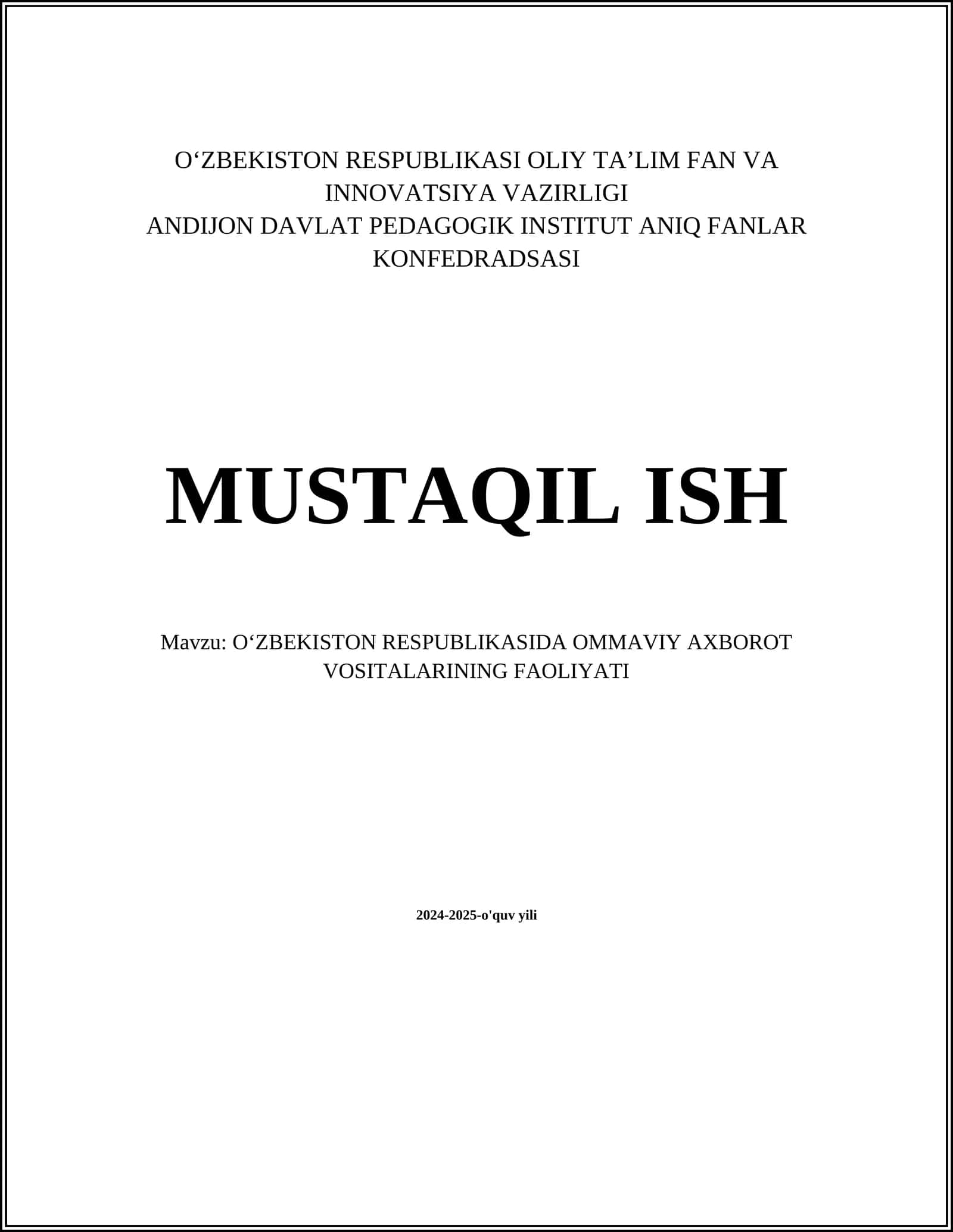 Oʻzbekistonda ommaviy axborot vositalarining rivojlanishi