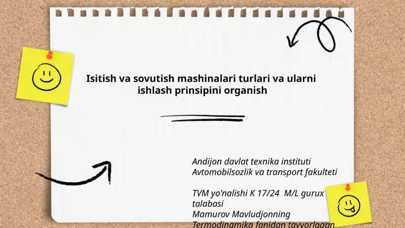 Termodinamika fanidan tayyorlagan mustaqil ishi