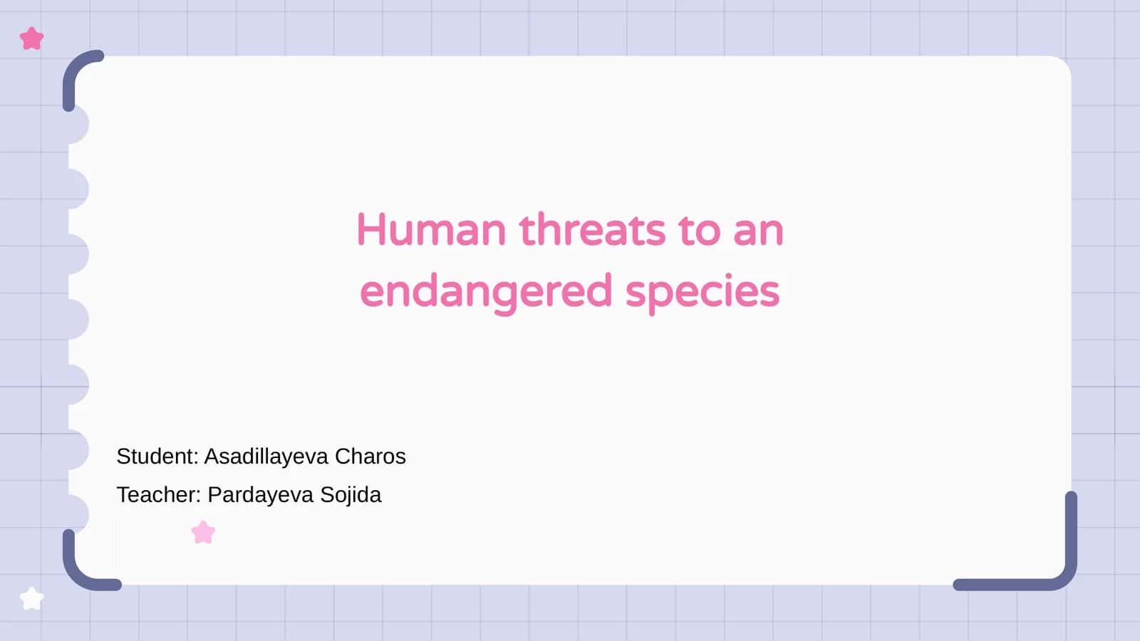 Human threats to an endangered species