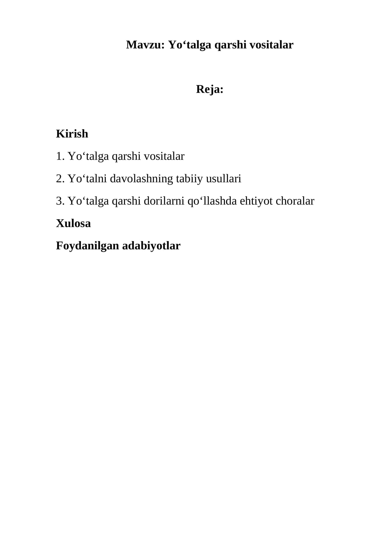 Yoʻtalga qarshi vositalar