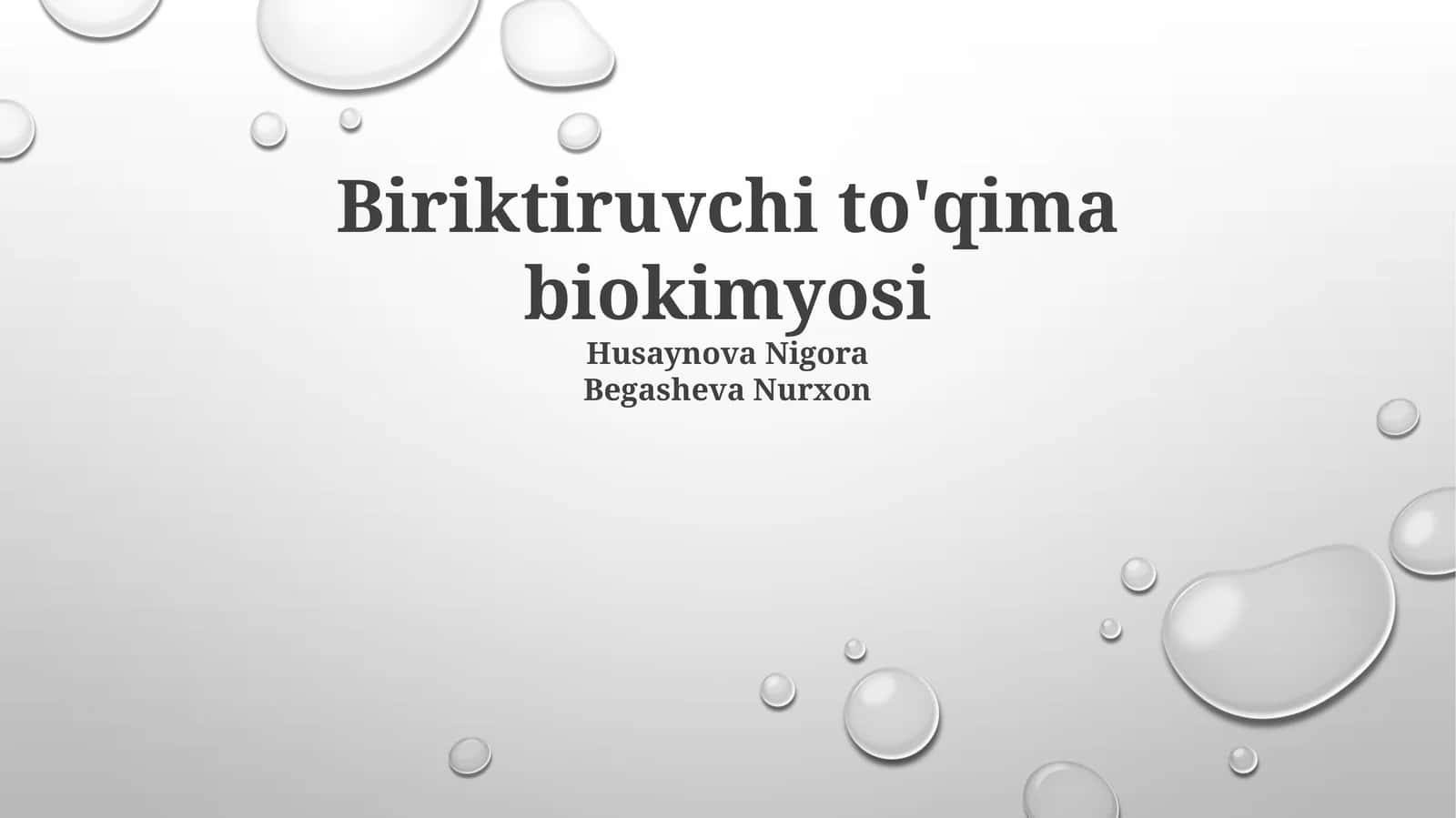 Biriktiruvchi to'qima biokimyosi