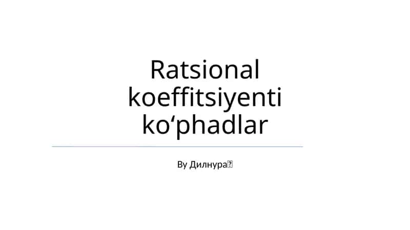 Ratsional koeffitsiyenti koʻphadlar