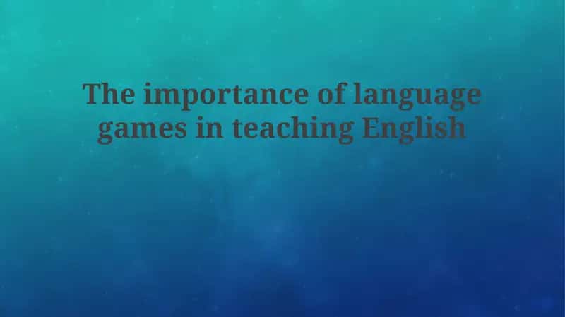 Language Games for English Teaching