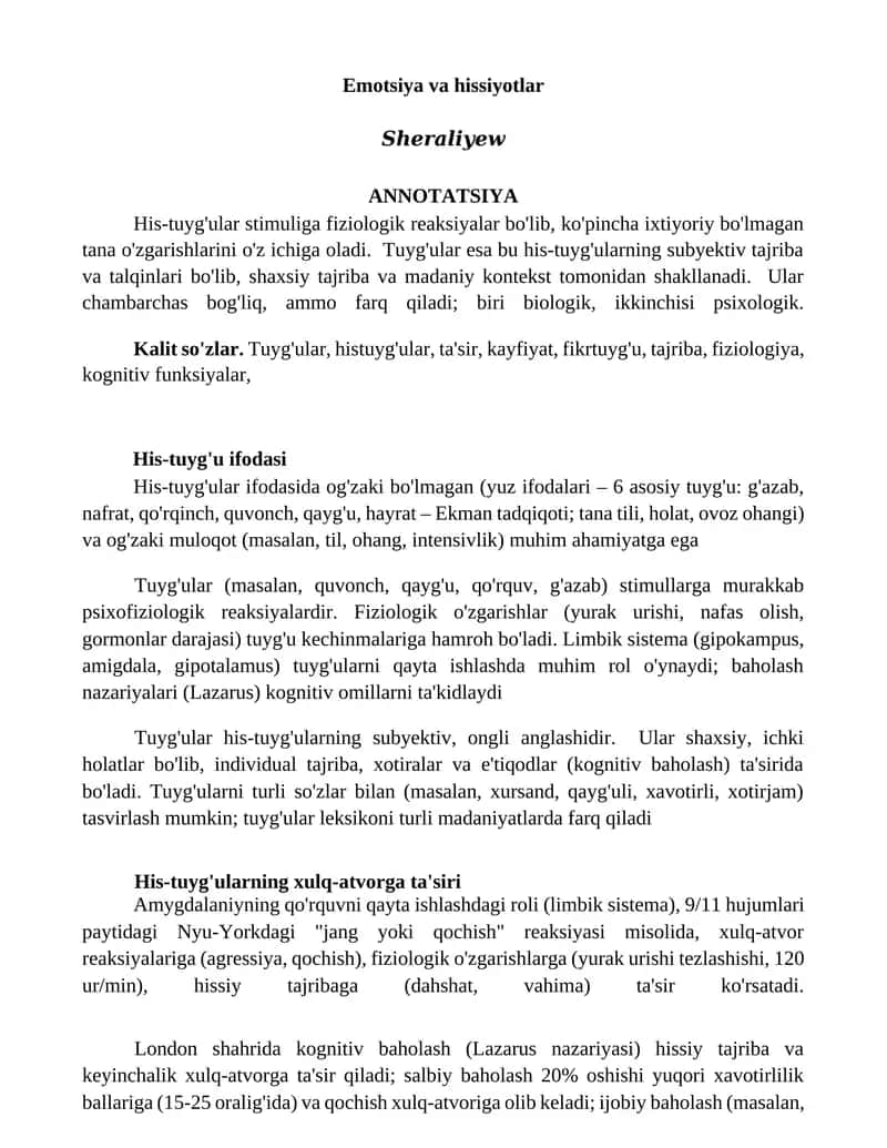 Emotsiya va hissiyotlar