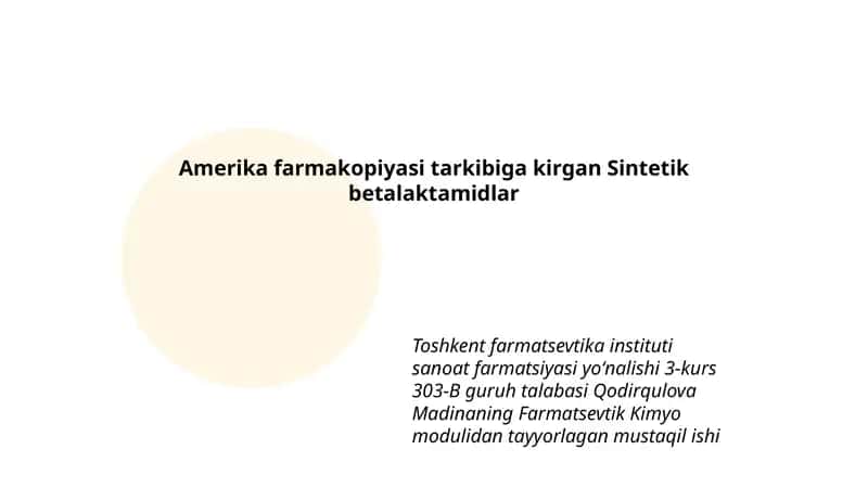 Sintetik betalaktamidlar
