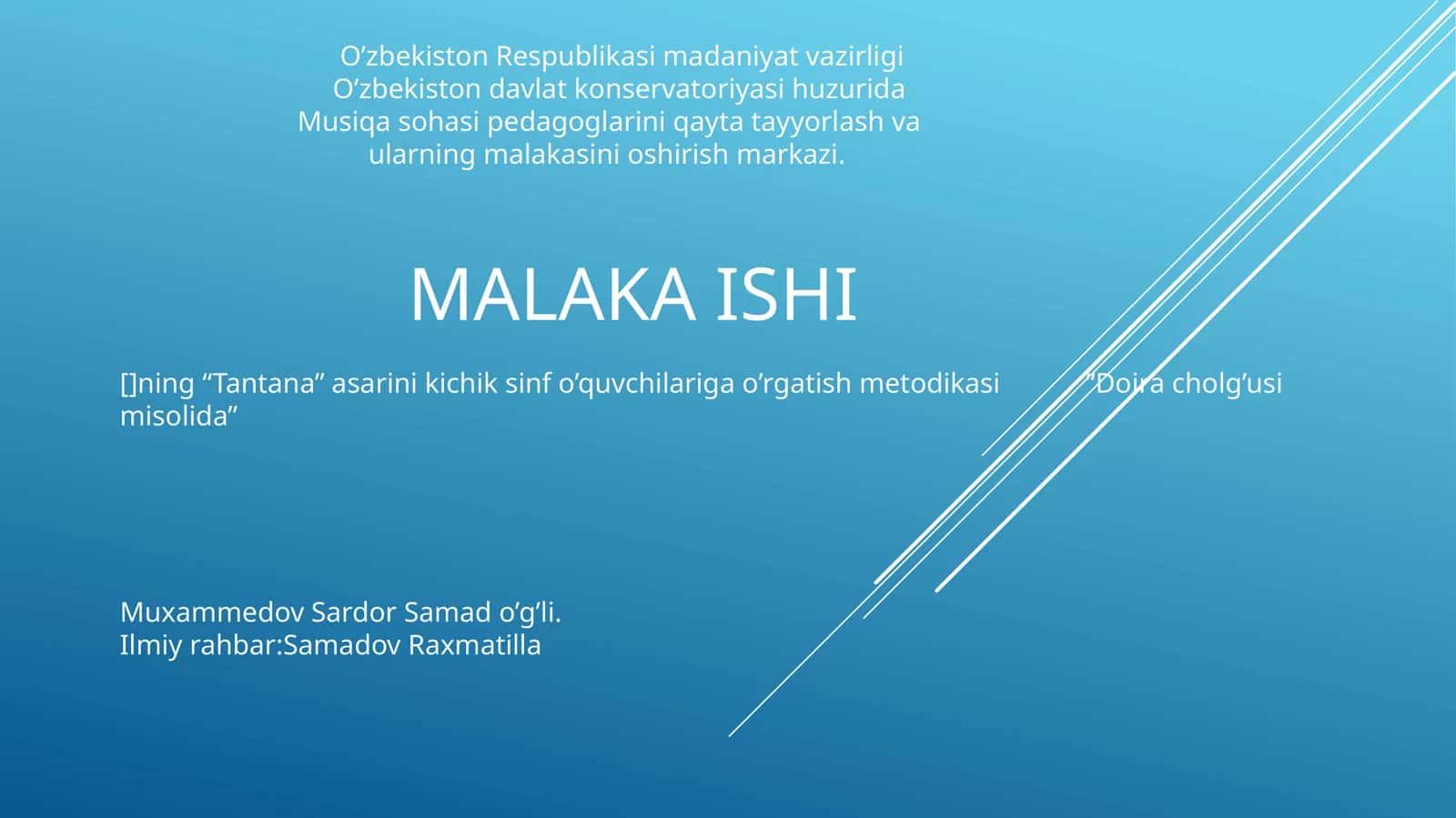 Tantana asarini kichik sinf o'quvchilariga o'rgatish metodikasi