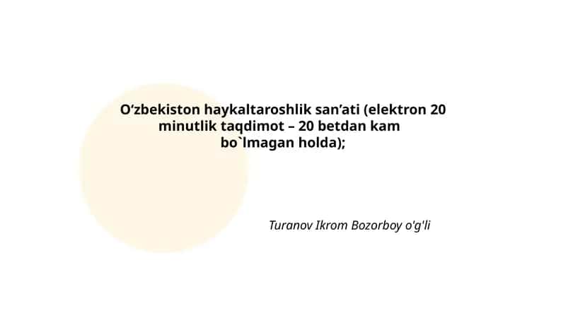 O‘zbekiston haykaltaroshlik san’ati