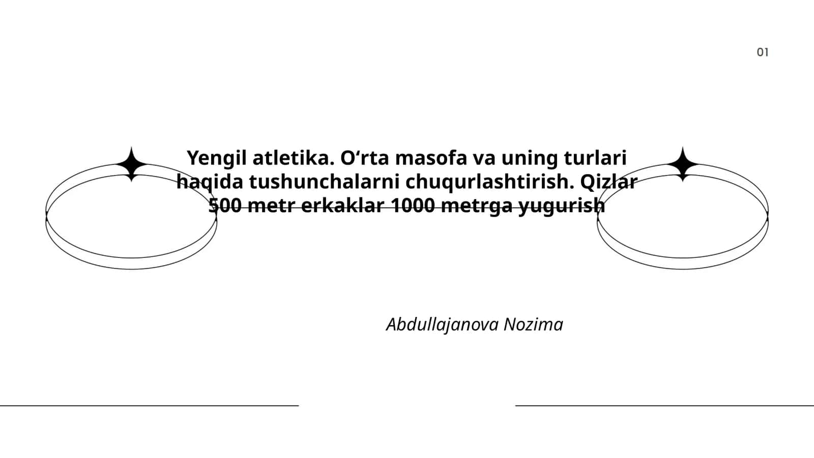 Yengil atletika. Oʻrta masofa va uning turlari haqida tushunchalarni chuqurlashtirish